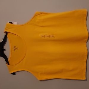 NWT-  Coral Bay Womens 1X Yellow Tank Top w Darted Chest Final $$